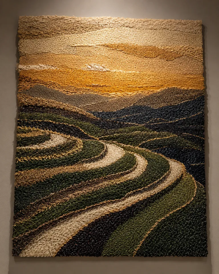 Rice paddies at harvest